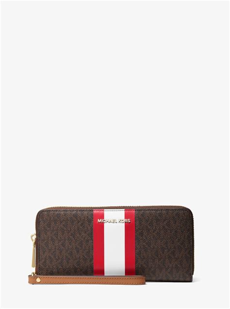 Large Logo Stripe Continental Wallet 